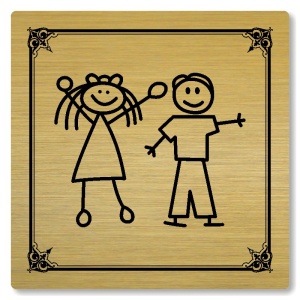 WC společné, 80x80mm, zlatá, Nebraska